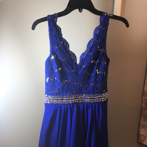 Blue high low formal dress - Picture 1 of 5